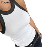 Top Sexy Crop Vest Sleeveless Slim Cotton O-neck Solid Color Tank Top for Women Summer Women Top Female