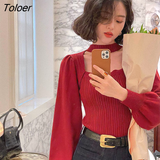 Women Solid All-match Casual Elegant Gentle Retro Vintage Stretchy Square Collar British Style Свитер Simple Basic
