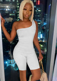 Sexy one shoulder Sleeveless Solid
