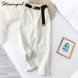 Jeans Woman High Waist 2022 Spring Women's Clothing Casual Loose Denim Capris Pants Female White Jeans For Women