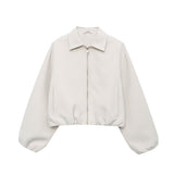 Women's Autumn New Street Fashion Pilot Long-Sleeved Short Jacket