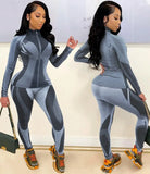 Contrast Fitting Long Sleeve Zipper
