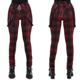 Women Plaid Pants High Waist Gothic Punk Pant Spring Summer Streetwear Woman Fashion Zipper Y2k Long Bottoms Pants