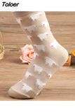 Autumn Women Socks Cartoon Animal Cute Sheep Cow Socks for Girls Warm Cotton Sock for Ladies Christmas