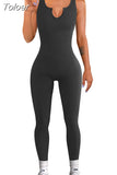 Women Sport Yoga Fitness Jumpsuit Sexy Sleeveless Vest Bodysuit Slim Casual Bodysuit Female One Piece Jumpsuit and