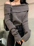 Off Shoulder Knitted
