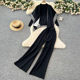 Lazy Suit Women Loose Outer Shawl Scarf With Long-Sleeved Knitting Tops High-Rise Sweater