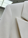Fashion Women's Blazer Loose Notched Collar Single Button Irregular Long Sleeve Beige Suit Jackets Summer 2023 New