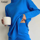 Autumn Winter Casual Outfits Women Two Piece Sets Pullovers Sweater Tops High Waisted Long Pants Outwear Matching