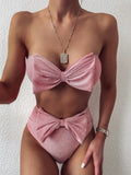 Toloer New Swimsuit Hot Swimsuit Women's Split Bright Silk Bikini B138-Outfit