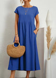 Solid Color Sleeveless Loose Cotton Into Pocket