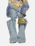 Toloer Loose Show Thin Zhongshan Wide Leg Pants 2024 Spring New Niche Wind Personality Design Sense Show Leg Jeans Woman-Outfit