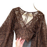 With Thin Short Perspective Creek Lace Jersey Autumn Dress New Korean Version Of The T-Shirt T-Shirt On The