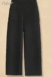Spring New Elegant Women's Pants Set Fashion Plaid Sweater Button Jeans Two-piece Casual Wear Female Trousers