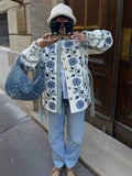 New Autumn And Winter 2024 Women's Fashion Printing With Waist Coat Cotton Clothing-Outfit