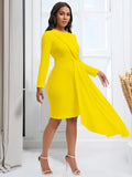 Autumn Long Sleeves Elegance OL Pencil Dress Size Africa