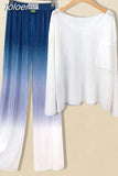 New Fade Wide Leg Pants Sunscreen Long-sleeved T-shirt White Sling Three-piece Elegant Women's Pants Set Summer