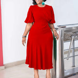 Women's 2025 Summer New Temperament Elegant Pure Colored Grand African