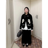Blue Floral Sling Skirt Top Woman 2025 Summer Design Sense Niche Wearing Broad-Legged Pants Two