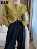 Green Cross Big Size Knitting Sweater Loose Fit Round Neck Long Sleeve Women Pullovers New Fashion Tide Autumn Winter
