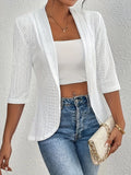 Ladies Elegant Hollow Open Fables Solid Half-Sleeve Eye Embroidery Fashion