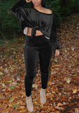 Casual Velour Top and Pants 2PC