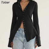 Single Breasted Stripe Elastic Shirt Women Long Sleeve Elegant Office Lady Blouse Casual Patchwork Cardigan Tops