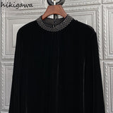 Blusas Mujer De Moda Temperament Blouses for Women Loose Fashion Velvet Black Tops Korean Vintage Offlce Lady Blouse