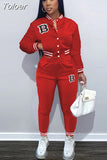 & Biker Letter Print Women's Sets Jogging Suits for Women Long Sleeve Button Up Baseball Coat and Sportswear Pant