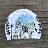 Long-Sleeved Blouse Loose Statue Of Liberty Chao Street Youth