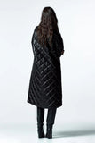2022 Winter Coat Warm Thick Woman Parkas Water proof Faux PU Leather Padded Jacket Single Button Long Leather