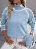 And Winter Knitted Shirt Women's Jacket Long-Sleeved High-Necked Top Solid Color Loose Casual Jump