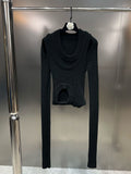 Fashion Beautiful Simple Hollow Out Design Knitted Pullover Women's Slim O-neck Long Sleeve Sweater 2023 spring