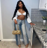 Women's Casual Jeans Women's New Street Trend Water Wash