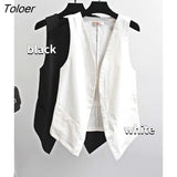 Vests Women Casual Daily Pure Pocket Korean Style Mujer Summer Breathable Stylish Design V-neck All-match Retro