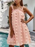Sleeveless Slip Midi Dress Woman Casual Bow Lace Up Summer Dress Women Backless Beach Bohemian Robe Sexy Party