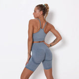 Women Vital Seamless Fitness Set Workout Sport Wear Gym Clothing Sexy Booty Shorts Bra High Waist Leggings Sports