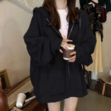 Coat Women Wear Oversize Loose Lazy Wind Print Hoods In The Spring And