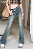High Waisted Jeans Vintage Slim Fit Flare Pants 2023 New Bottoms Fashion Korean Trousers Pantalon Femme Y2k