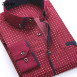 Men Plus Size Buttons Turn Down Collar Long Sleeve Shirt Top Men Fashion Casual Long Sleeved Printed shirt