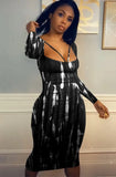 Print Party Sexy Midi Bodycon