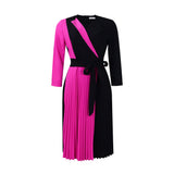 African Plus-Size Women's Dress 2025 New Fashion Temperament Tie With Folding Skirt Elegant