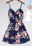 Lolita Style Floral Satin Two Piece