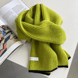 Women's Korean Soft Pit Ribben Wool Scarf Winter 2022 New Warm Knitting Wool Small Scarf