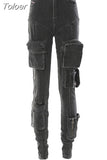 Fashionable Women's Jeans Pocket High Waist Slim Show Leg Length High Elastic Denim Pencil Pants Spring 2023 New