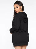 Black Blank Hooded Long Sleeve Sweatshirt