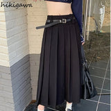 Skirts Women High Waist Y2K Midi Skirt A-line Jupe Preppy Casual Korean Fashion Pleated Skirt 2023 Faldas Mujer De