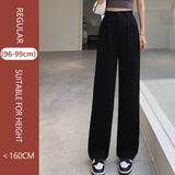 Spring Summer Korean Wide Leg Women's Pants High Waist Saggy Loose Casual Elegant Solid Suits Pants Women Extended
