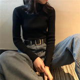 Sweater Woman With Bottom Shirt Autumn And Winter New Long Sleeves To Keep Warm Body Solid Color Knitted