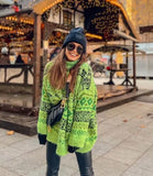 Geometrical Designer Sweater Vintage Loose Oversize Pullover Femme Chic Tops Vintage Women Pull Femme Hiver Jumper